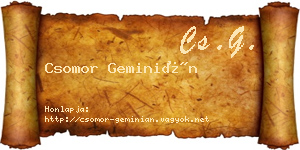 Csomor Geminián névjegykártya